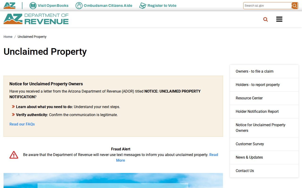 Tucson previous residents Arizona unclaimed property search