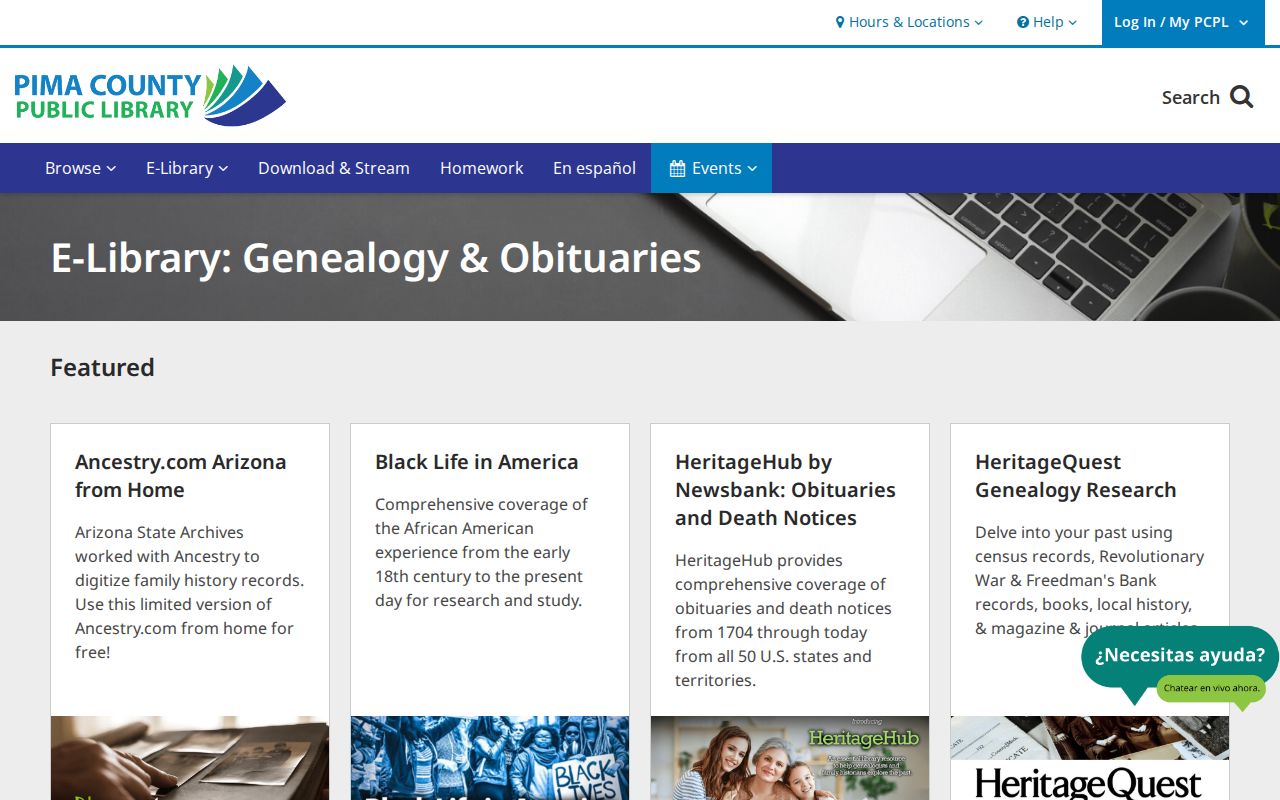 Tucson previous residents Pima County genealogy resources